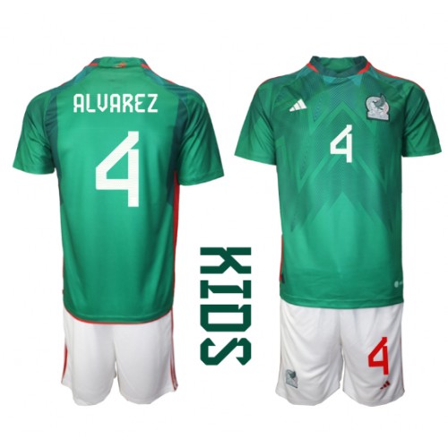 Dětský Fotbalový dres Mexiko Edson Alvarez #4 MS 2022 Domácí Krátký Rukáv (+ trenýrky)